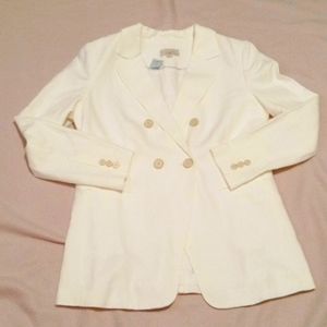 NWT SZ 4P LOFT OFF WHITE LINED BLAZER